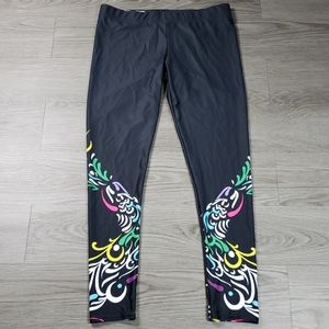 YogiRu Floral Print Yoga Leggings size XL